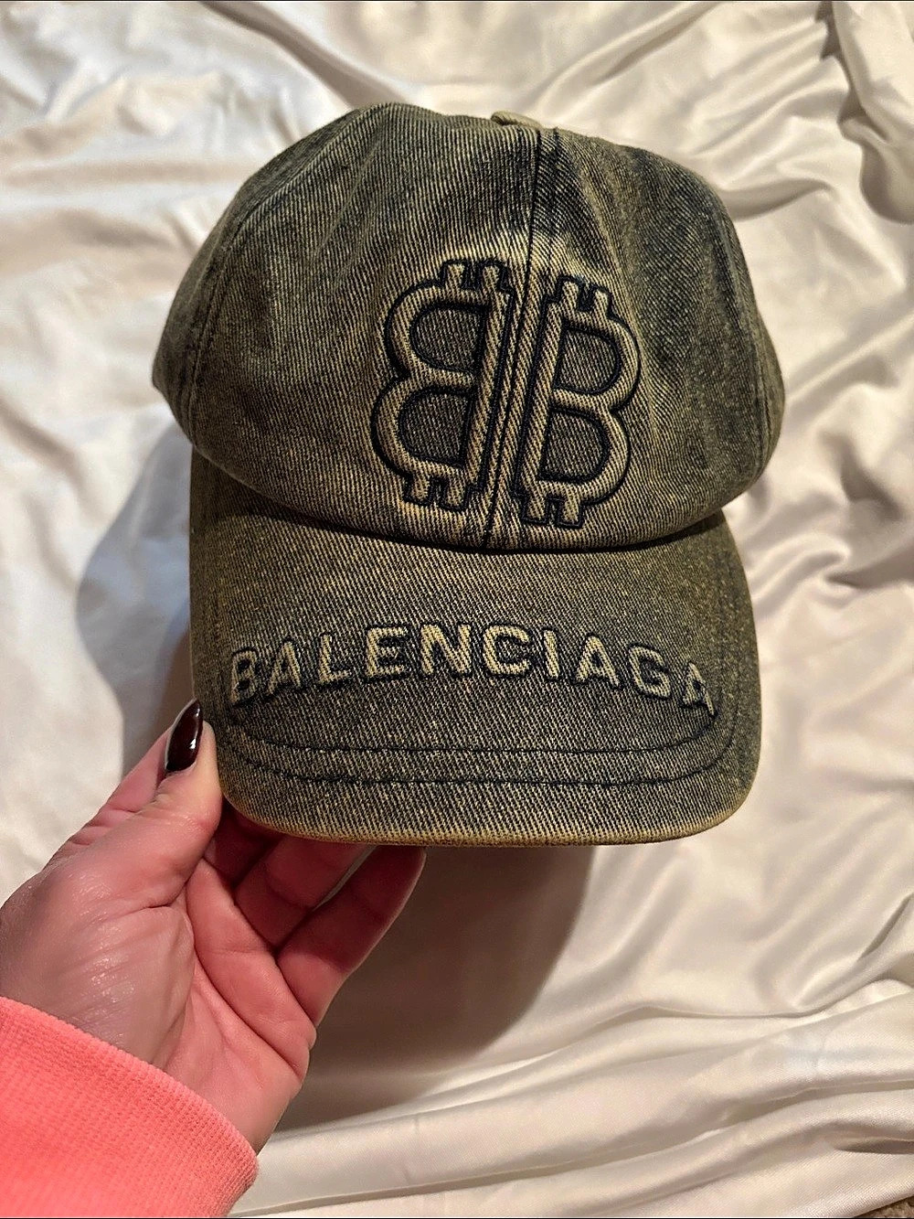 Inspired Distressed Logo Baseball Cap Denim